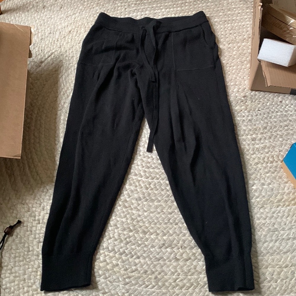 J Crew cashmere cotton black joggers $198